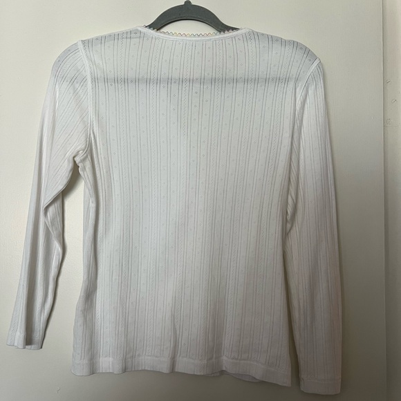 Doen White Ribbed Henley Top - Picture 2 of 5